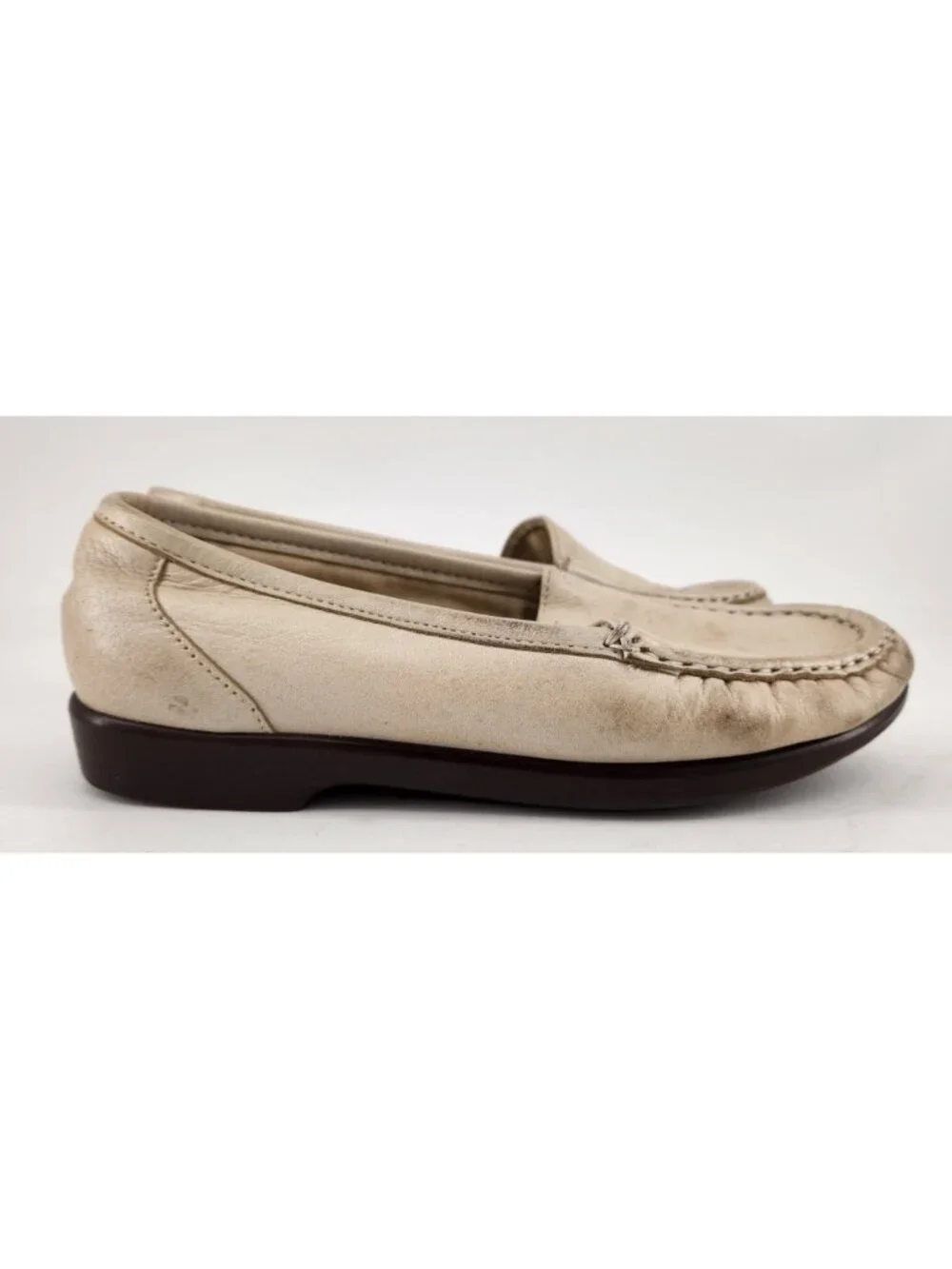 SAS Women's Size‎ 6 W Ivory Leather Slip On Orthotic Simplify Loafers Shoes USA
